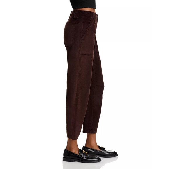 278$ rag & bone Leyton Corduroy Ankle Pants High Rise Women's Size 10 Dark Brown - Picture 2 of 4